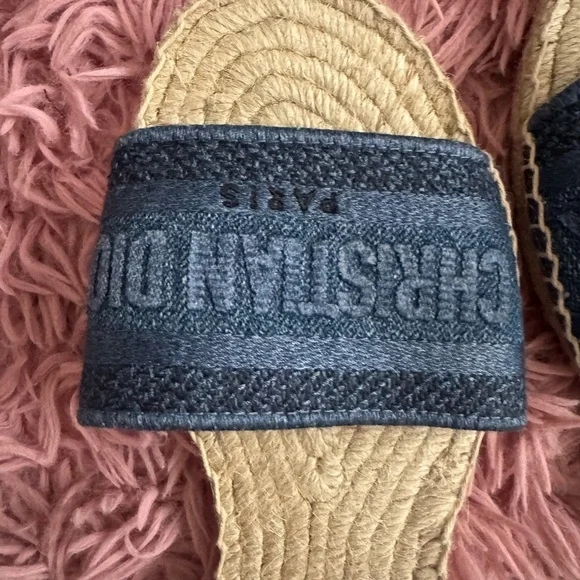 Dior Navy and Beige Espadrille Sandals - Picture 3 of 6